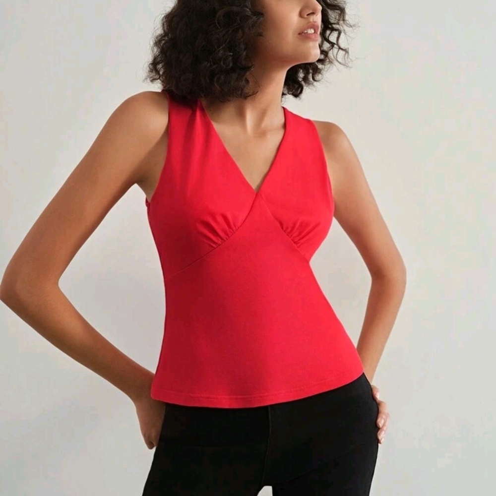 Red Sleeveless Women's Top